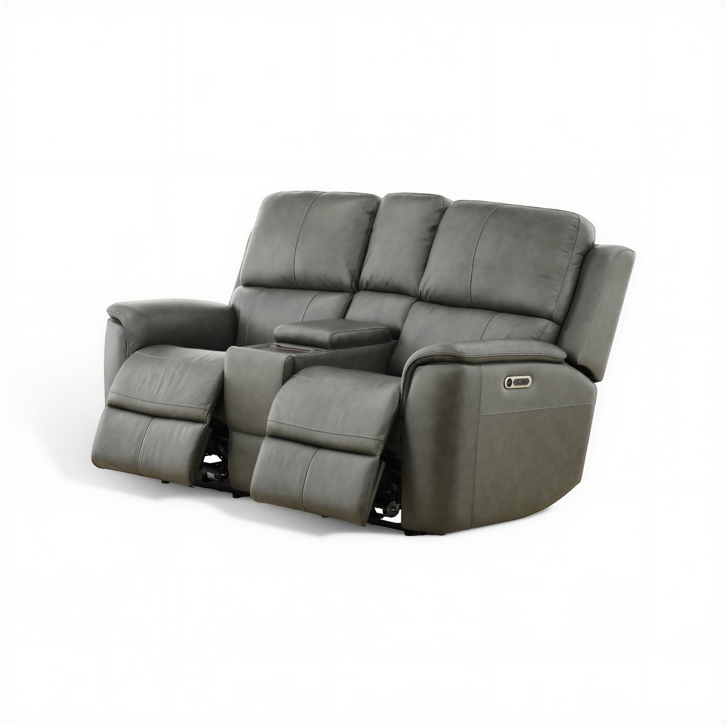 Flexsteel Grayson Leather Power Reclining Console Loveseat
