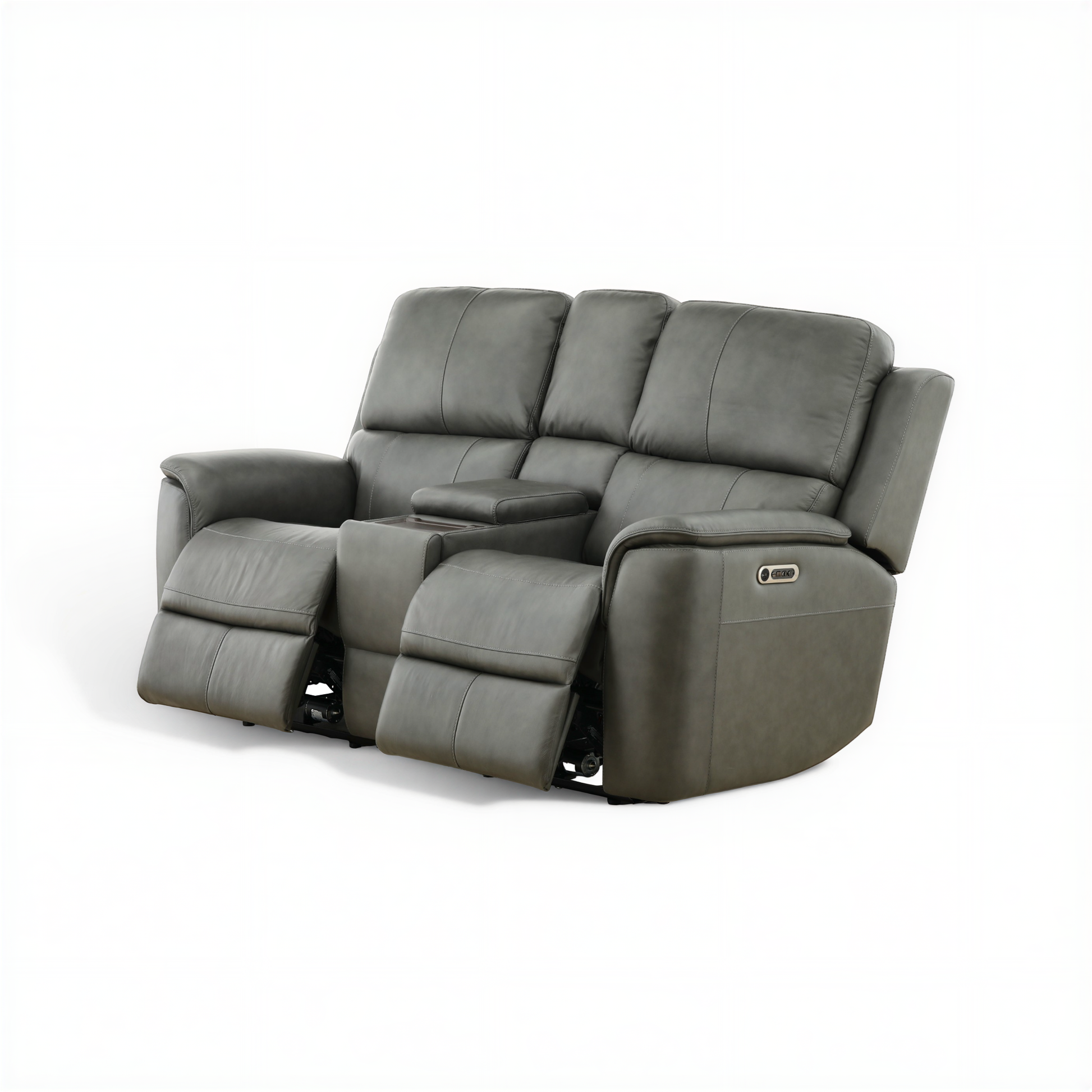 Flexsteel Grayson Leather Power Reclining Console Loveseat