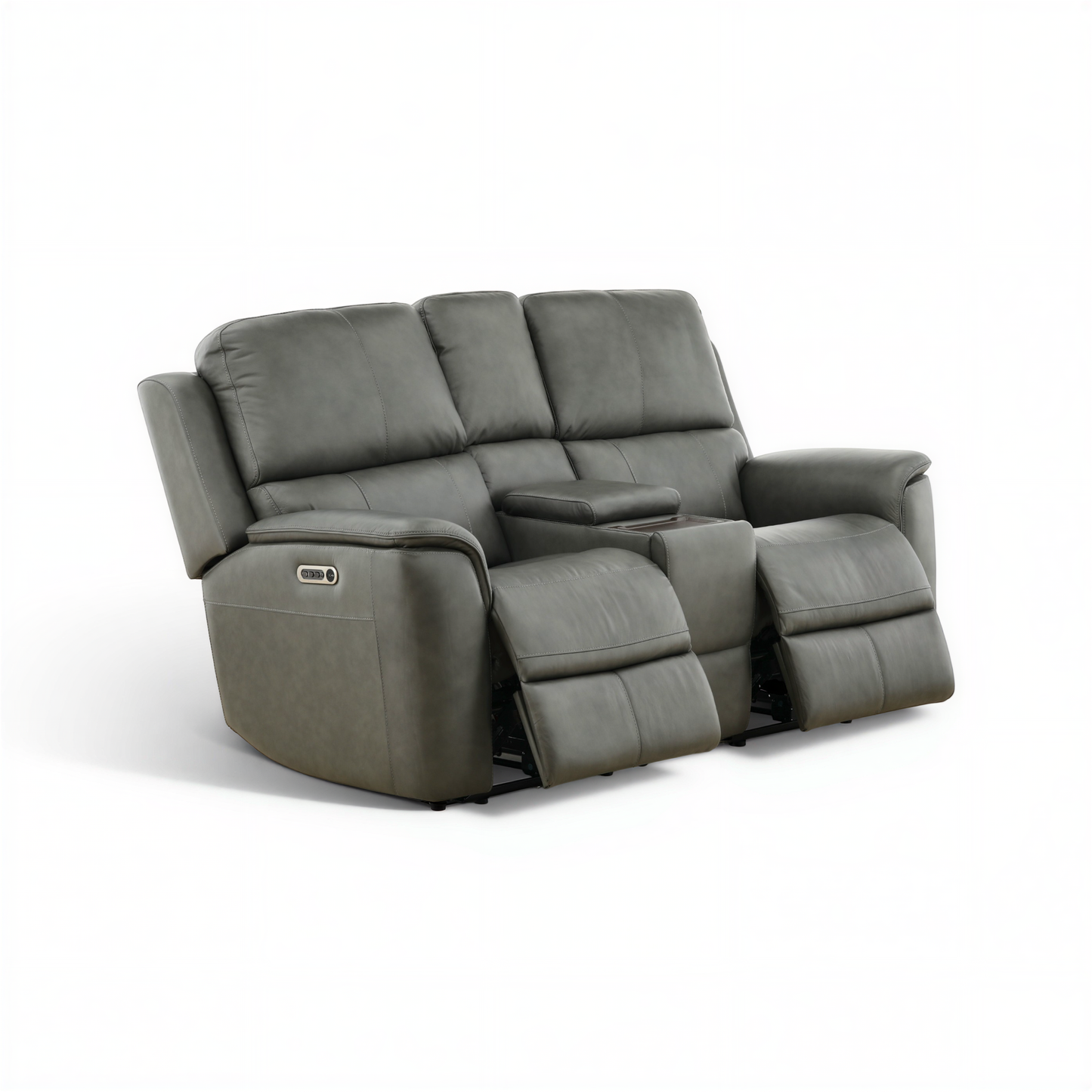 Flexsteel Grayson Leather Power Reclining Console Loveseat