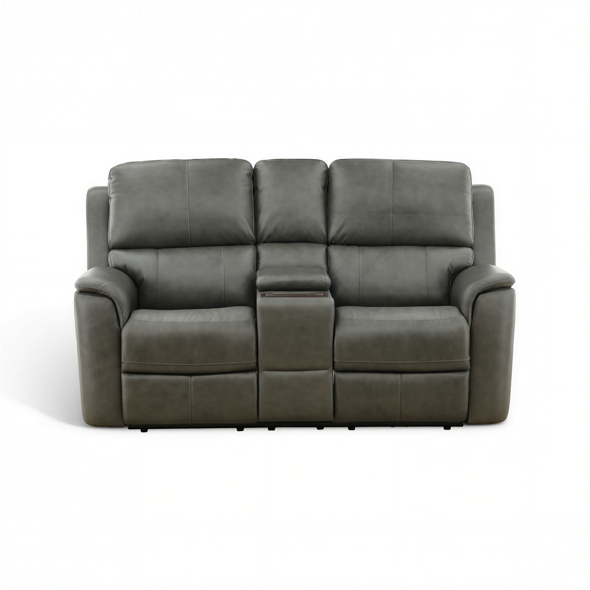 Flexsteel Grayson Leather Power Reclining Console Loveseat