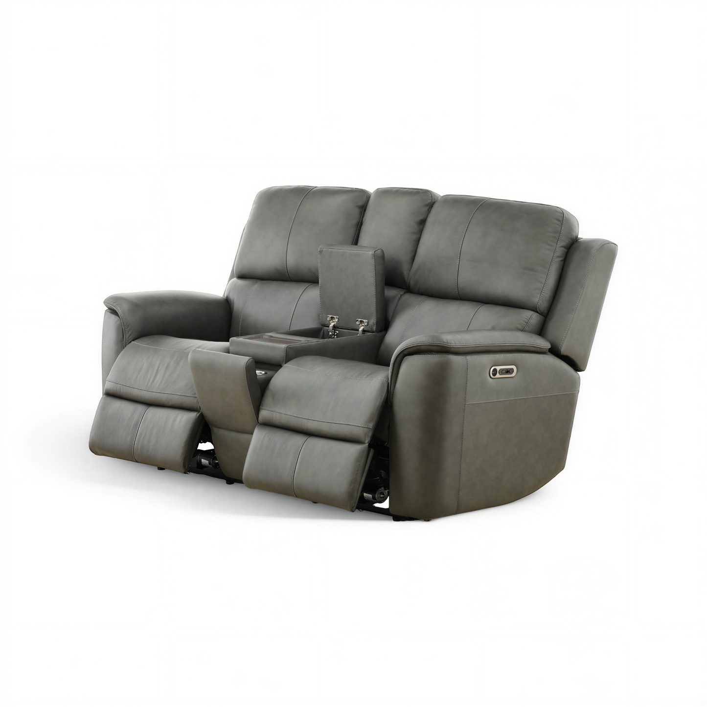 Flexsteel Grayson Leather Power Reclining Console Loveseat