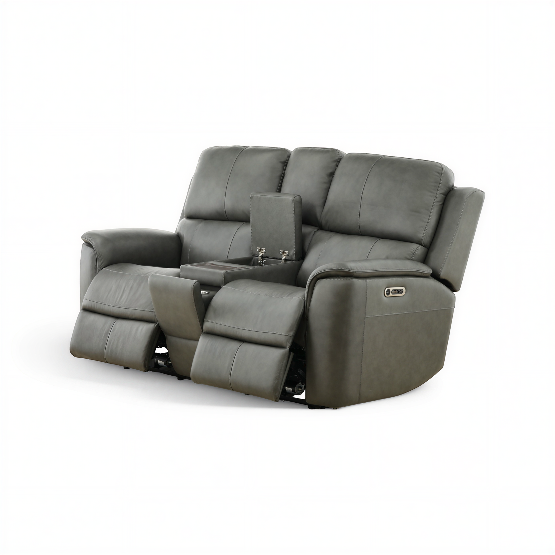 Flexsteel Grayson Leather Power Reclining Console Loveseat