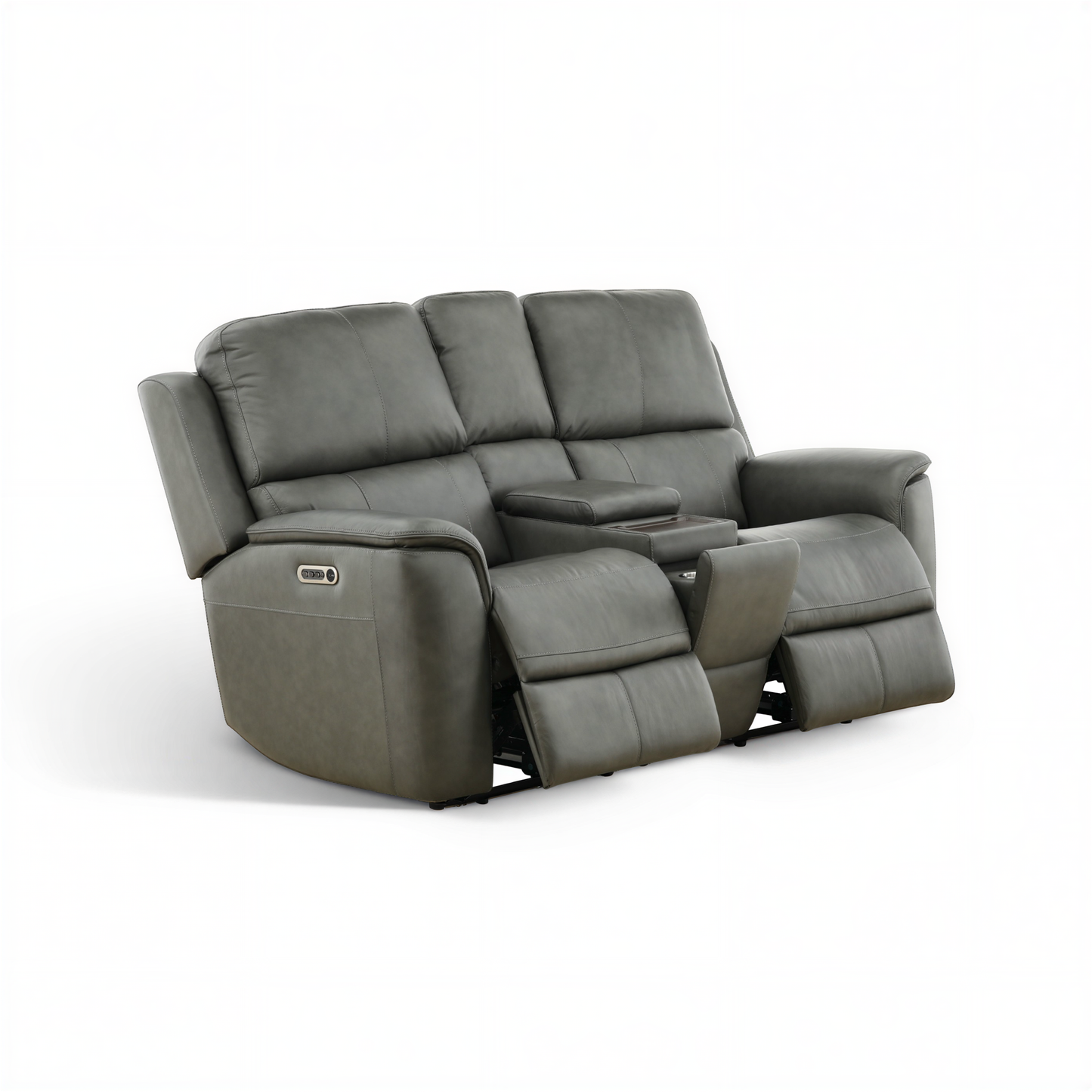 Flexsteel Grayson Leather Power Reclining Console Loveseat