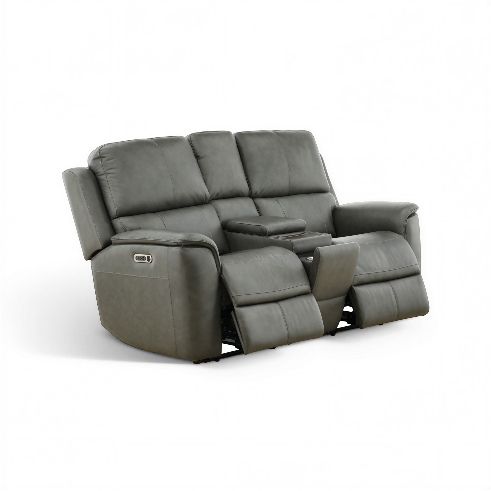 Flexsteel Grayson Leather Power Reclining Console Loveseat