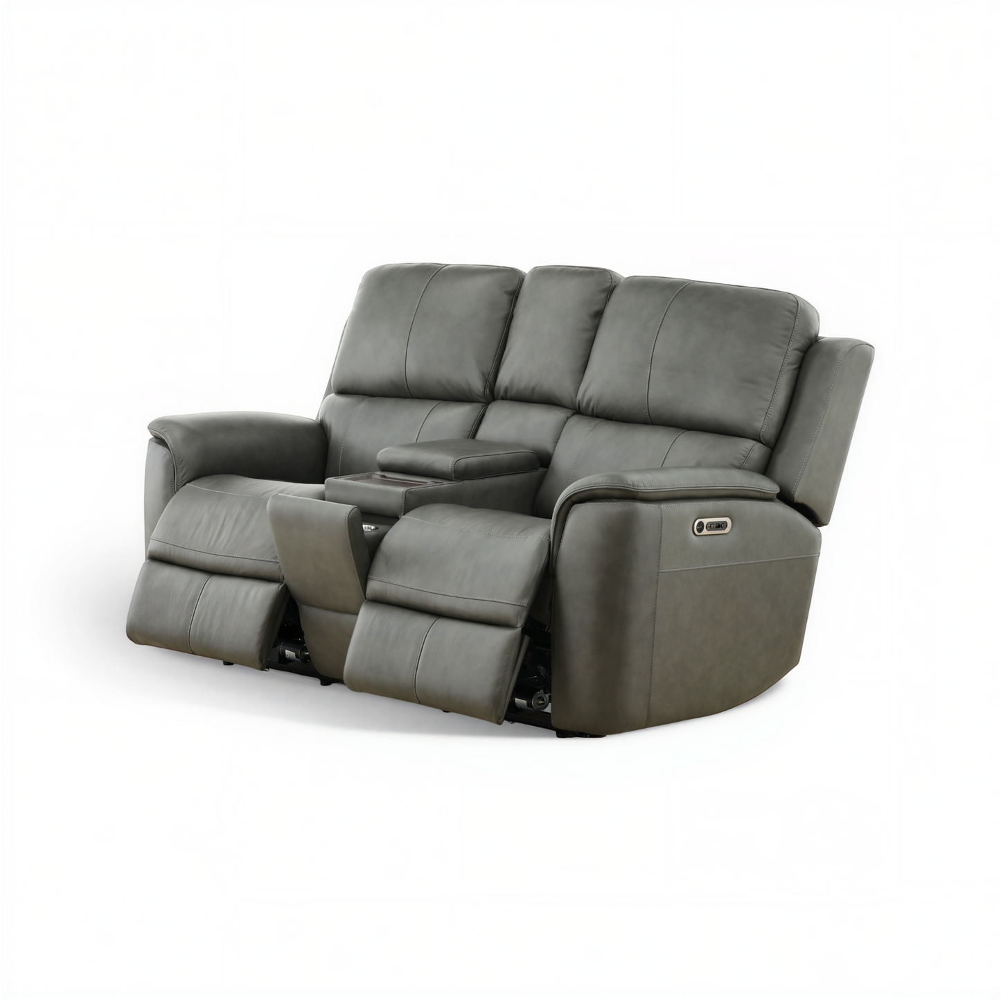 Flexsteel Grayson Leather Power Reclining Console Loveseat