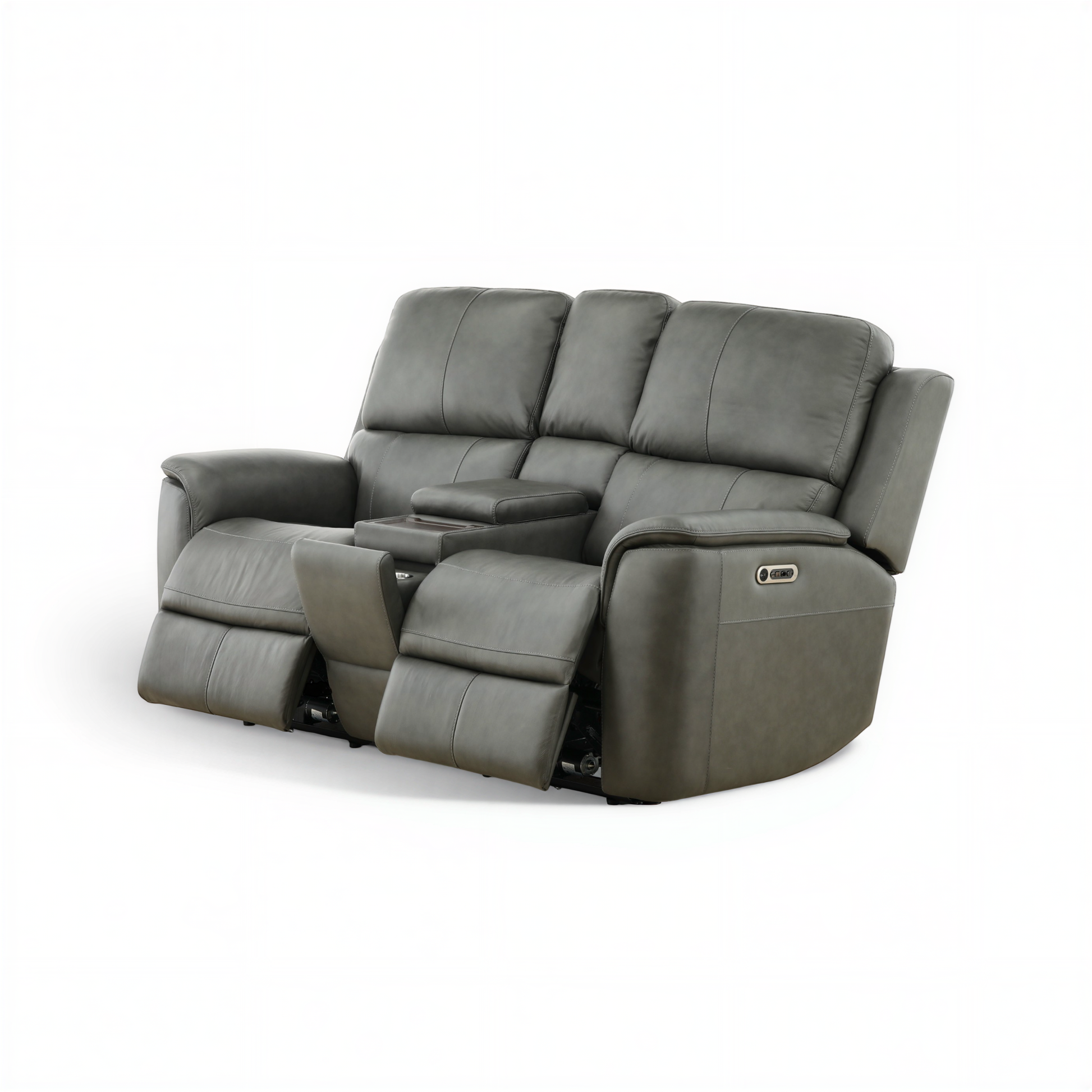 Flexsteel Grayson Leather Power Reclining Console Loveseat