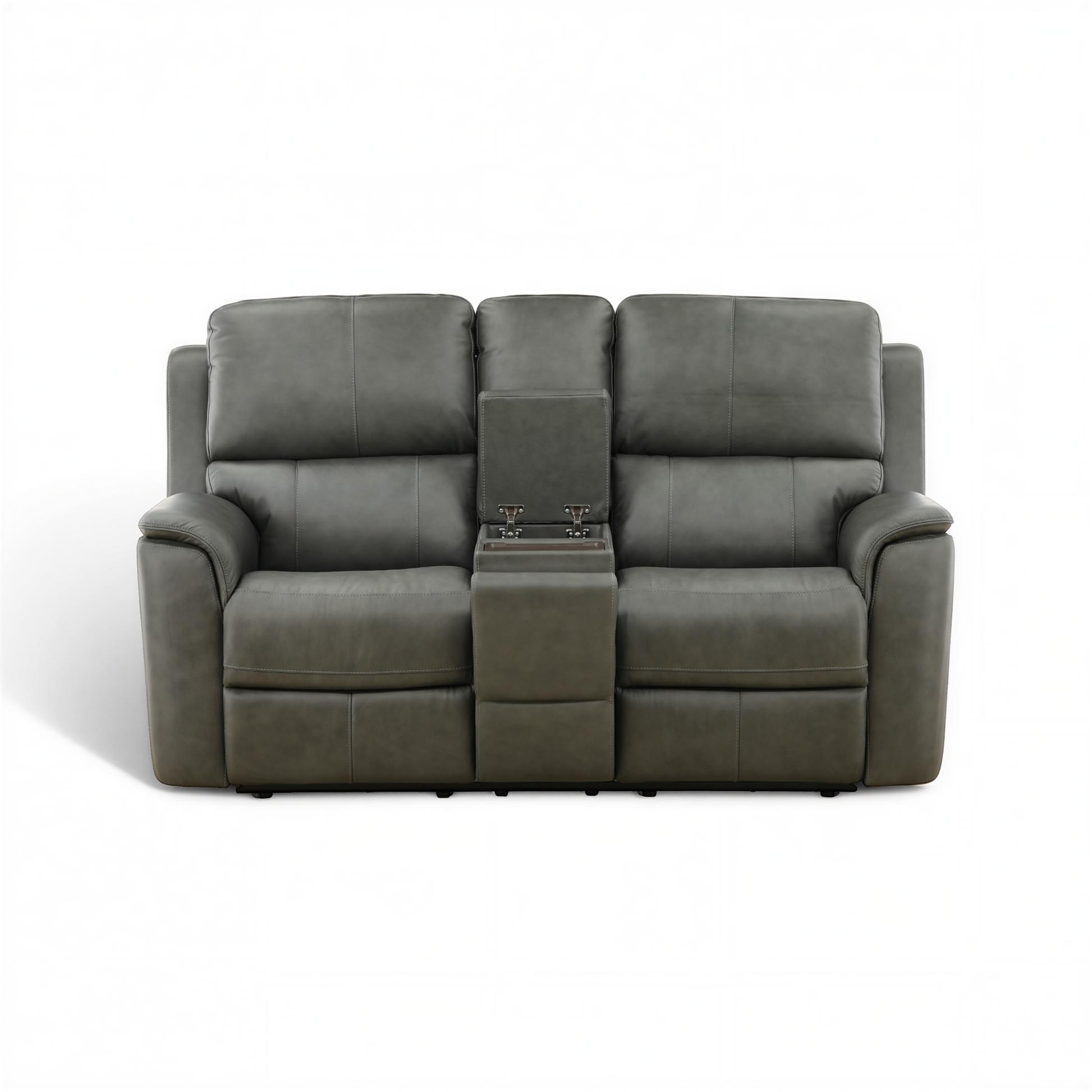 Flexsteel Grayson Leather Power Reclining Console Loveseat