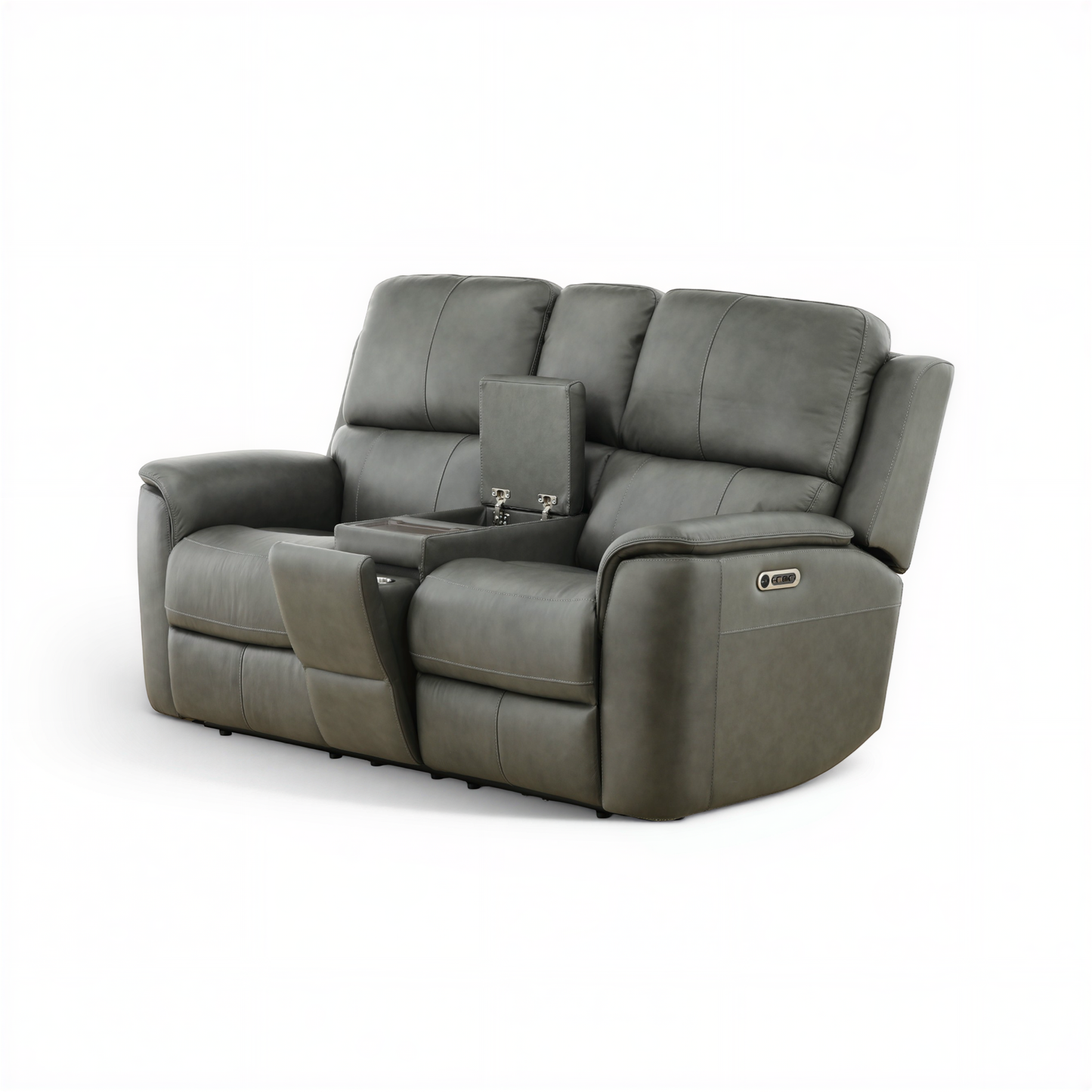 Flexsteel Grayson Leather Power Reclining Console Loveseat