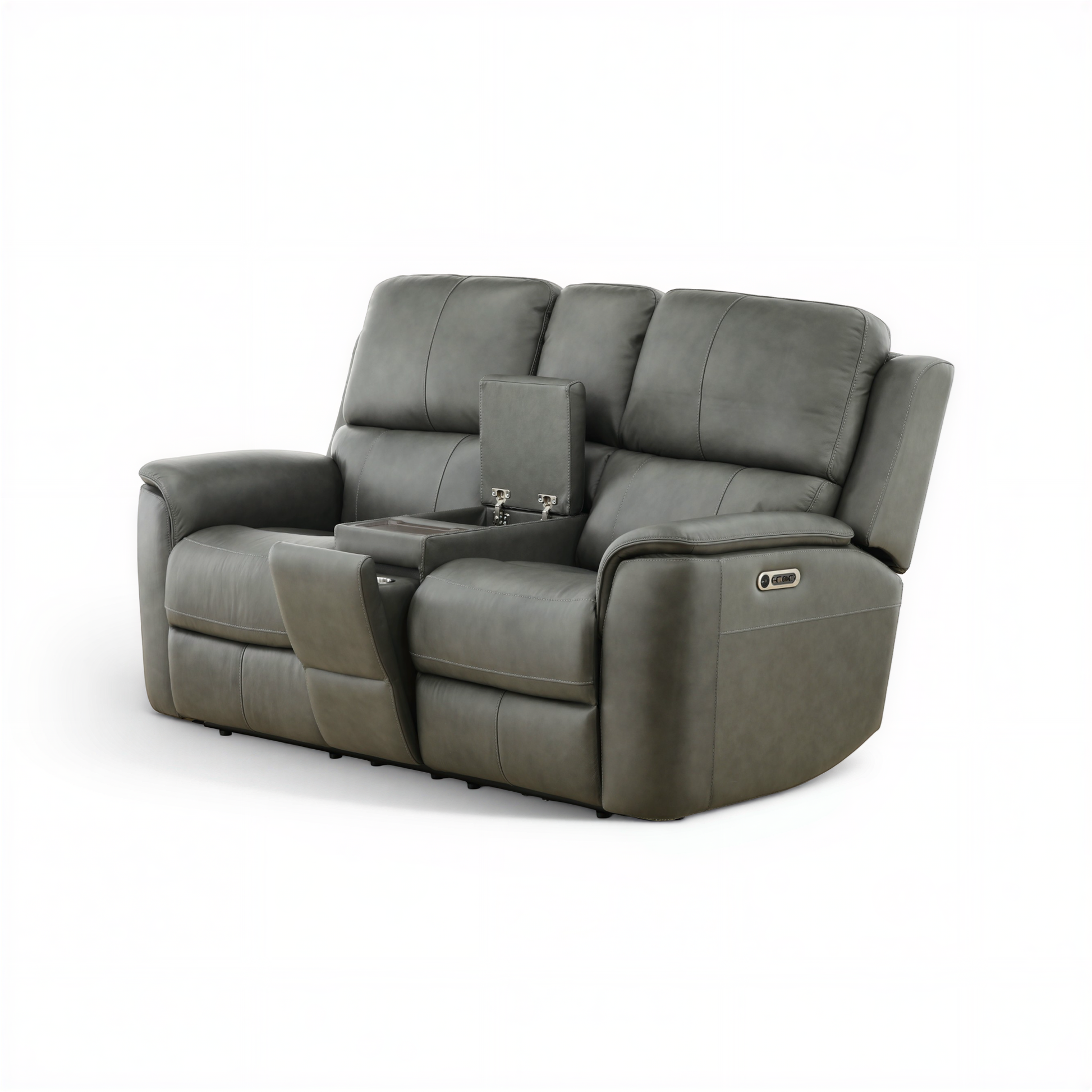 Flexsteel Grayson Leather Power Reclining Console Loveseat