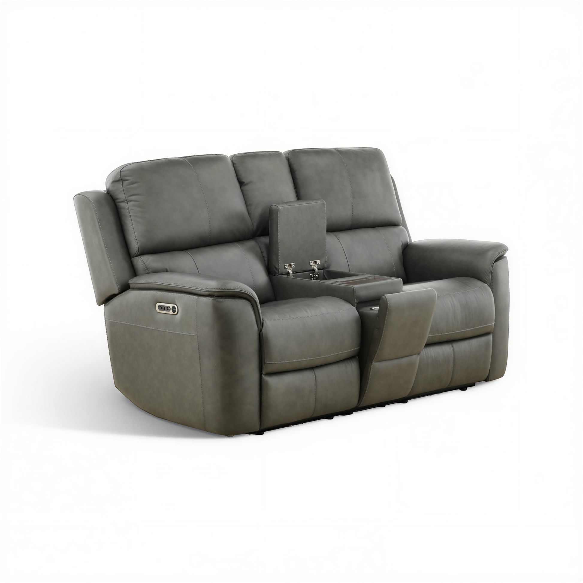 Flexsteel Grayson Leather Power Reclining Console Loveseat