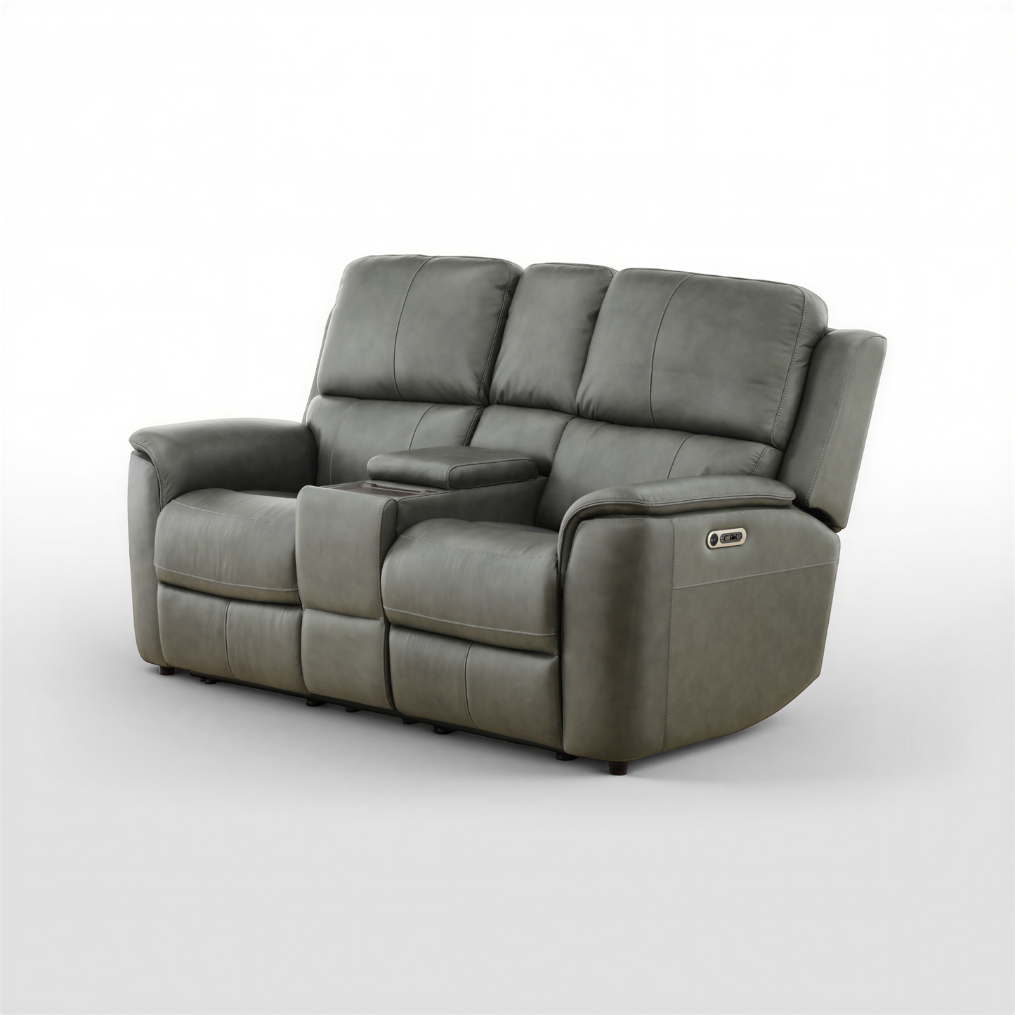 Flexsteel Grayson Leather Power Reclining Console Loveseat