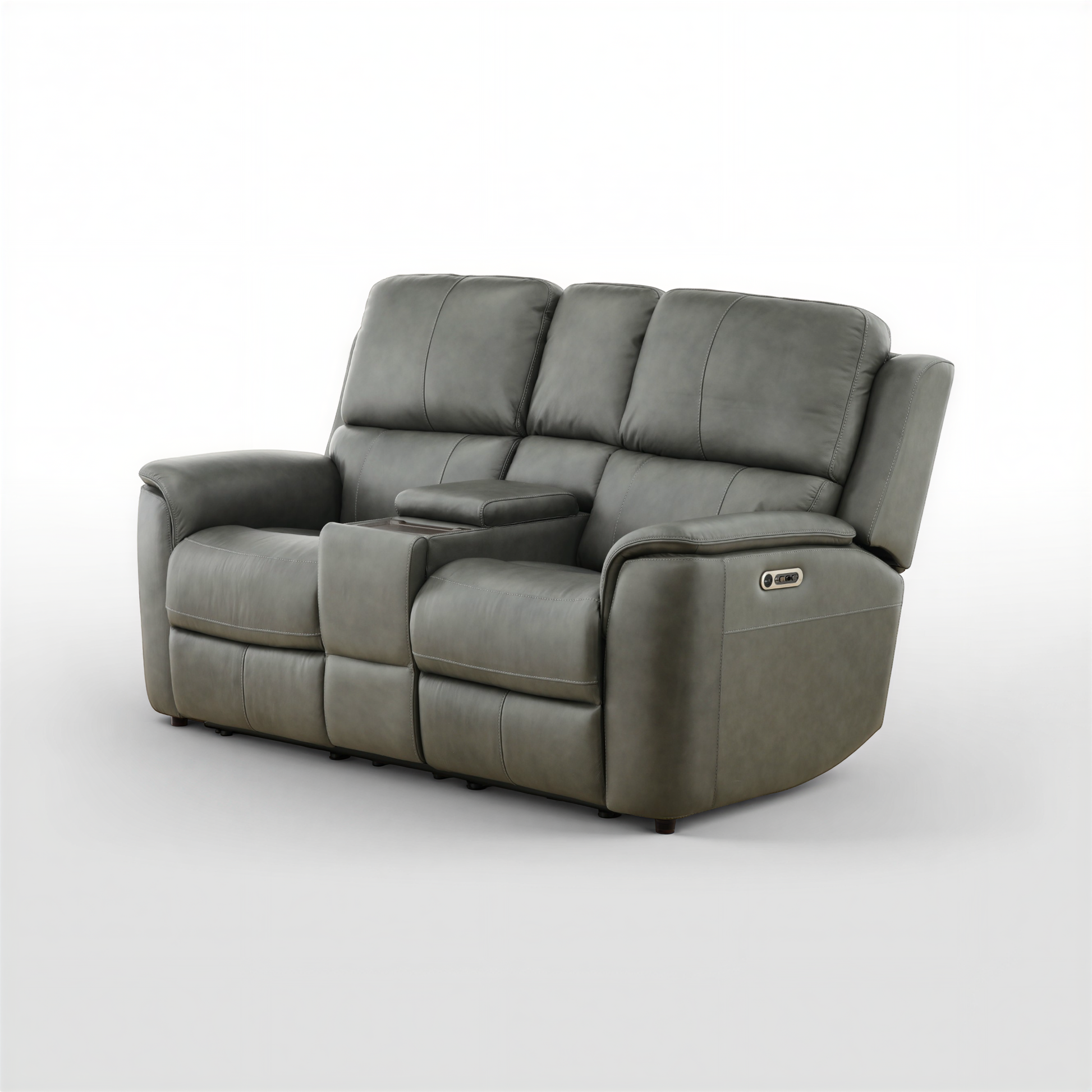 Flexsteel Grayson Leather Power Reclining Console Loveseat