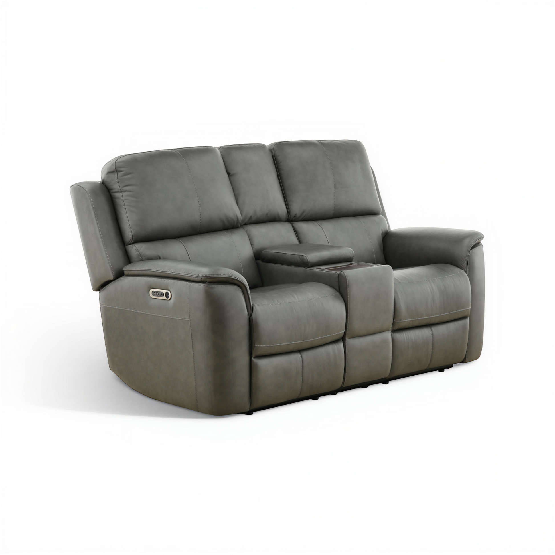 Flexsteel Grayson Leather Power Reclining Console Loveseat
