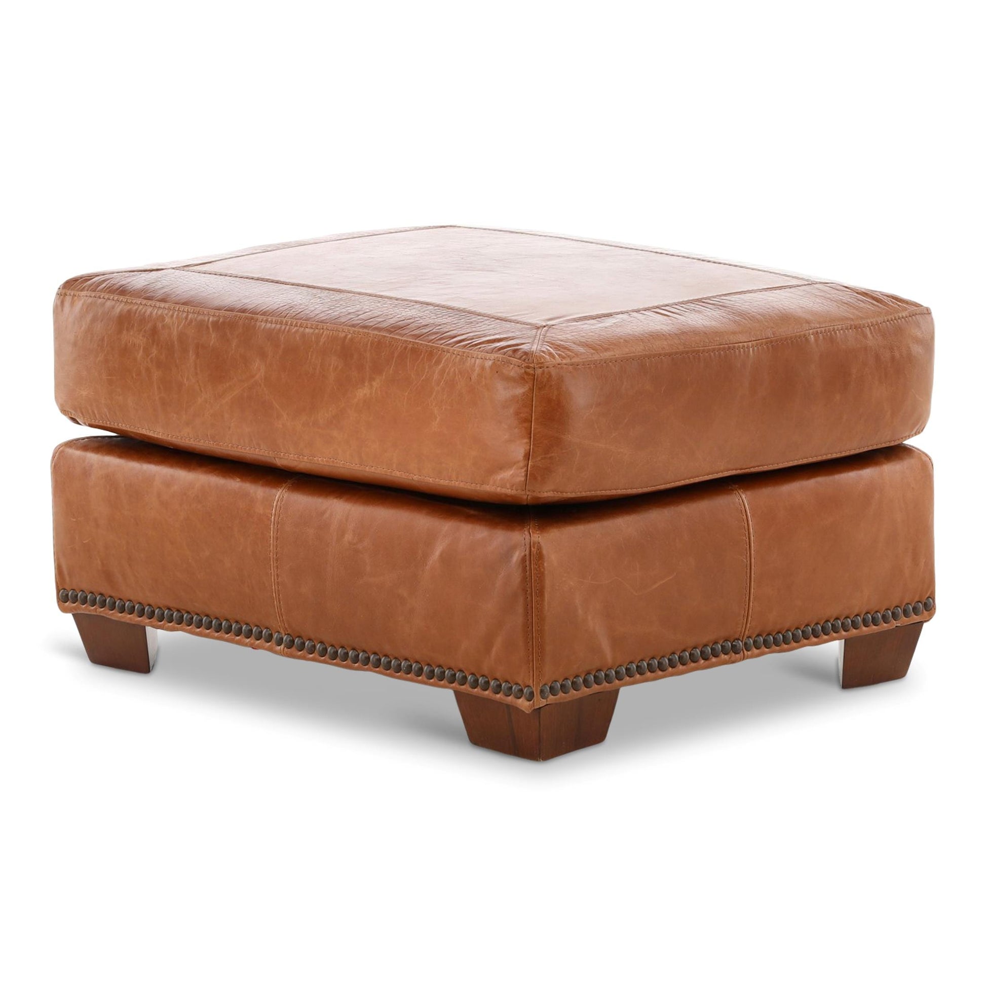 Park Avenue Leather Ottoman