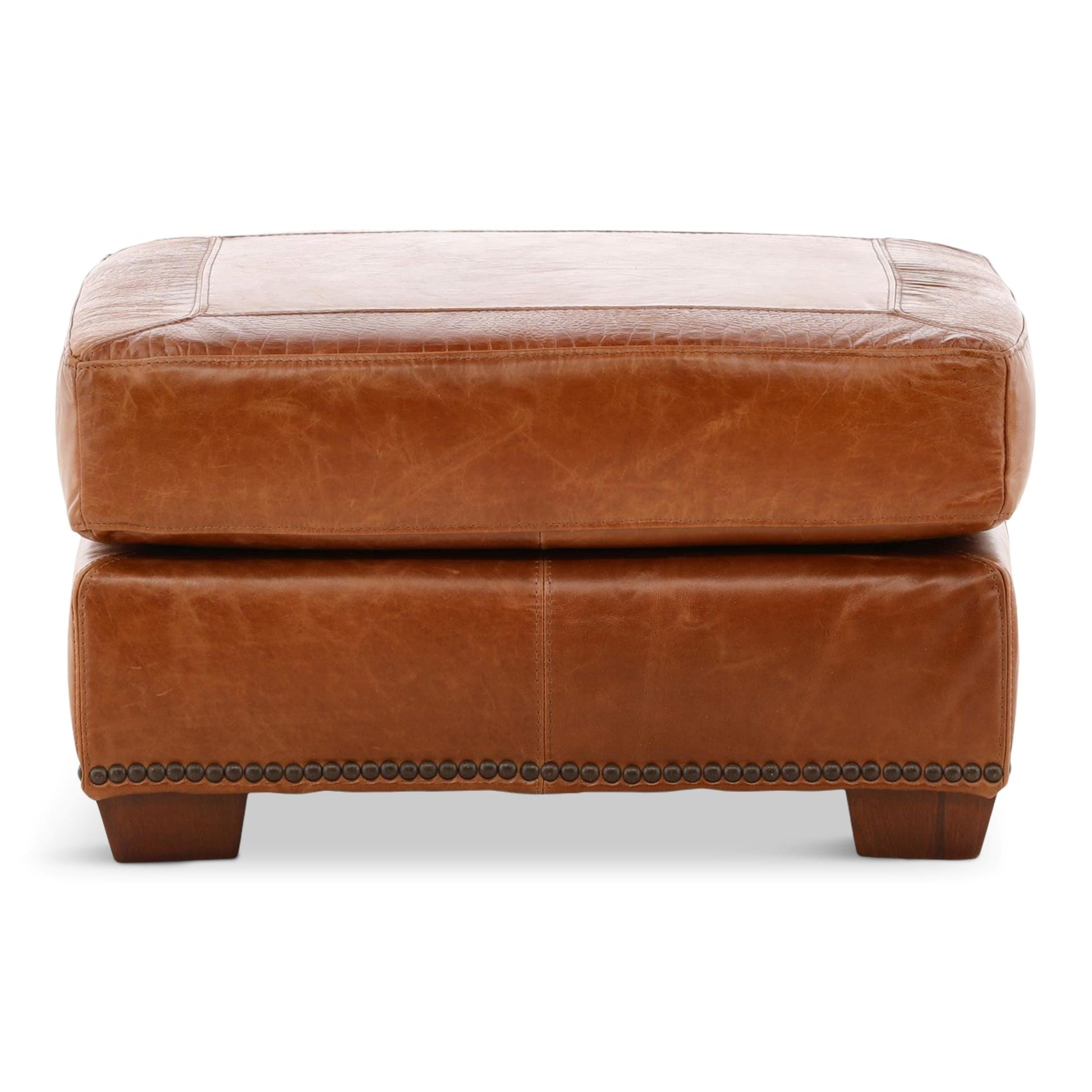 Park Avenue Leather Ottoman