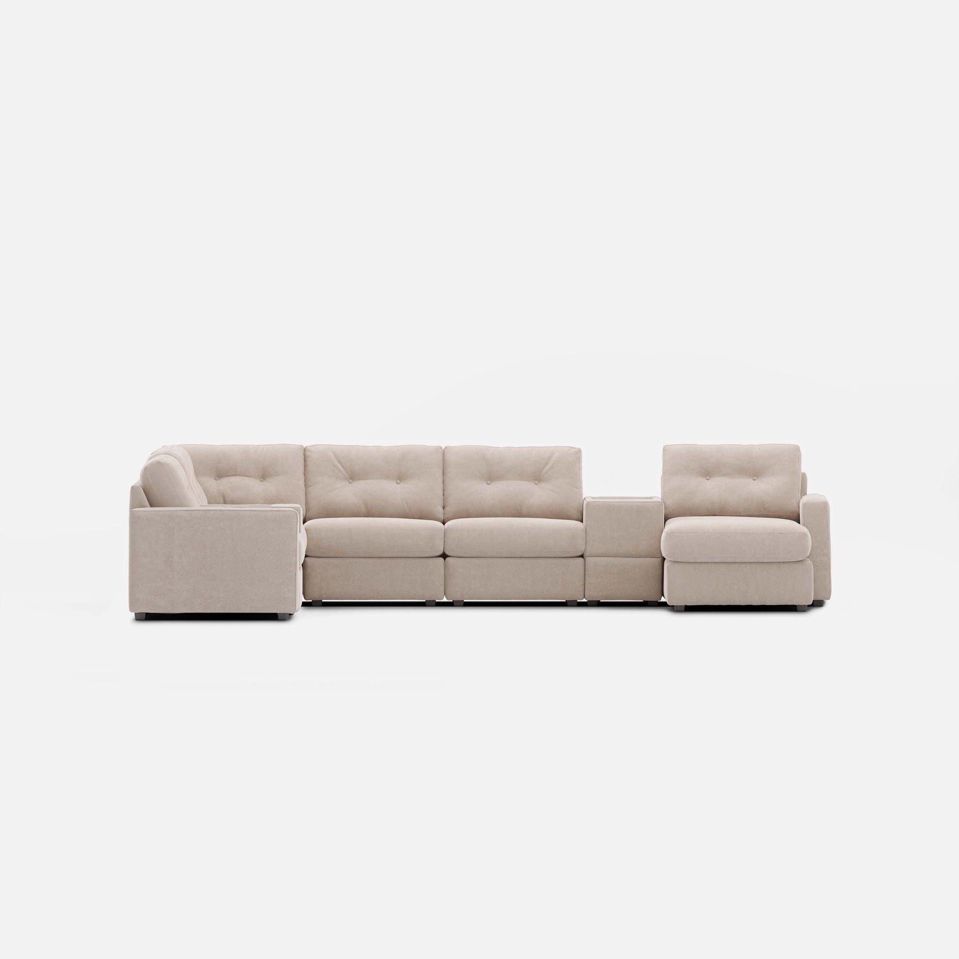 Modular One Right Facing 8-Piece Sectional with E-Console - Stone