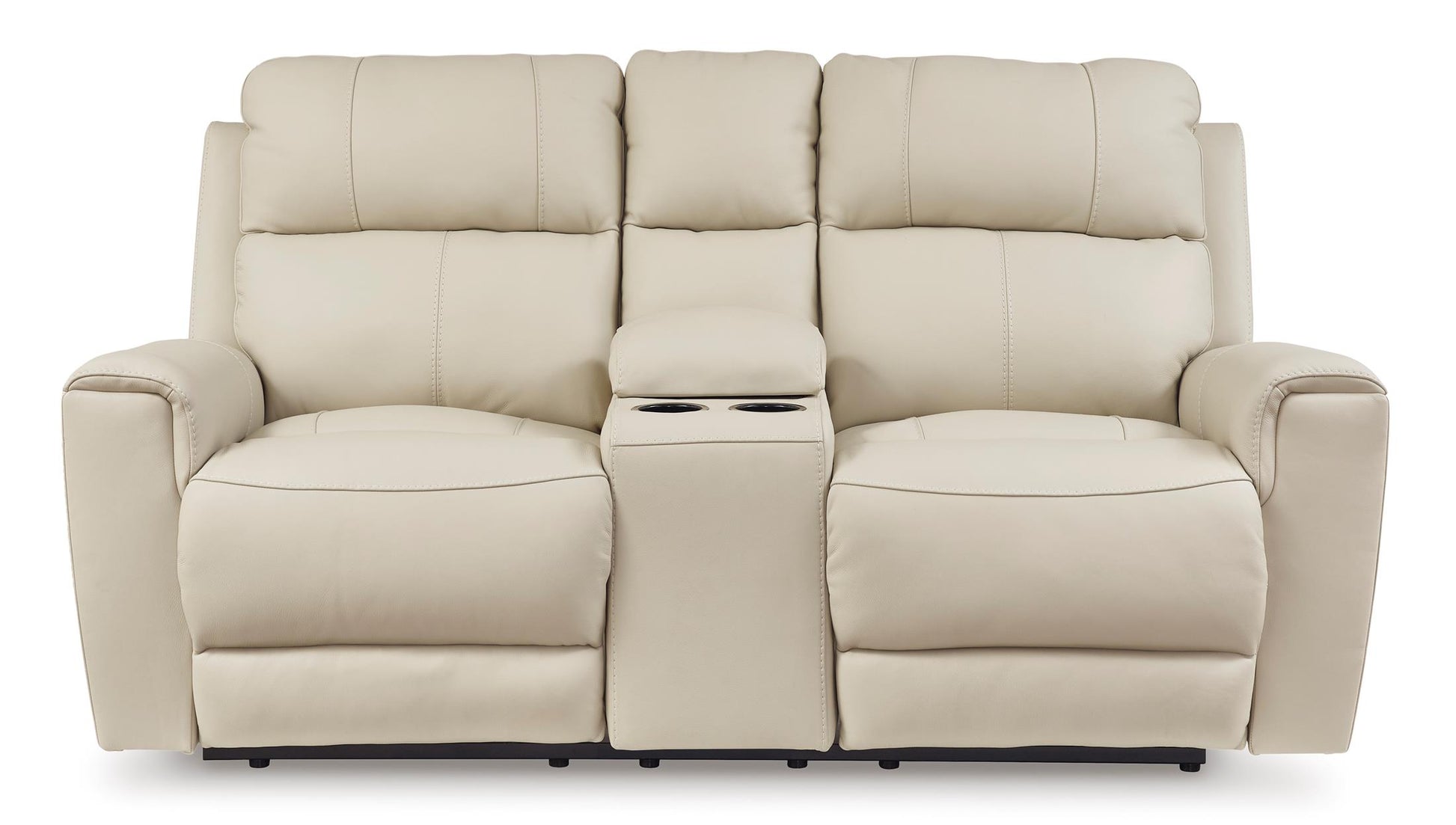 Dahlmoore Leather Power Reclining Console Loveseat