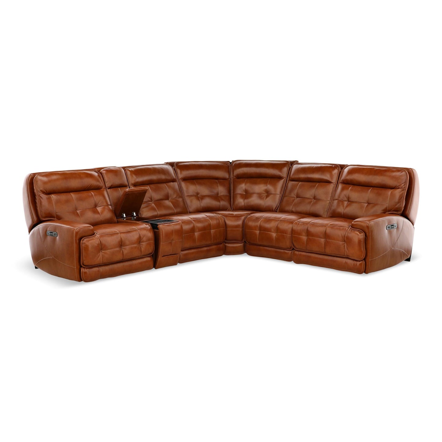 Fresco 6-Piece Leather Power Reclining Sectional