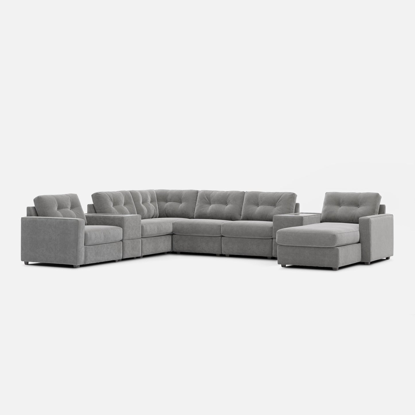 Modular One Right Facing 8-Piece Sectional - Granite