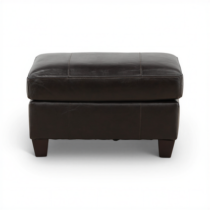 Marcellus Leather Ottoman Bark