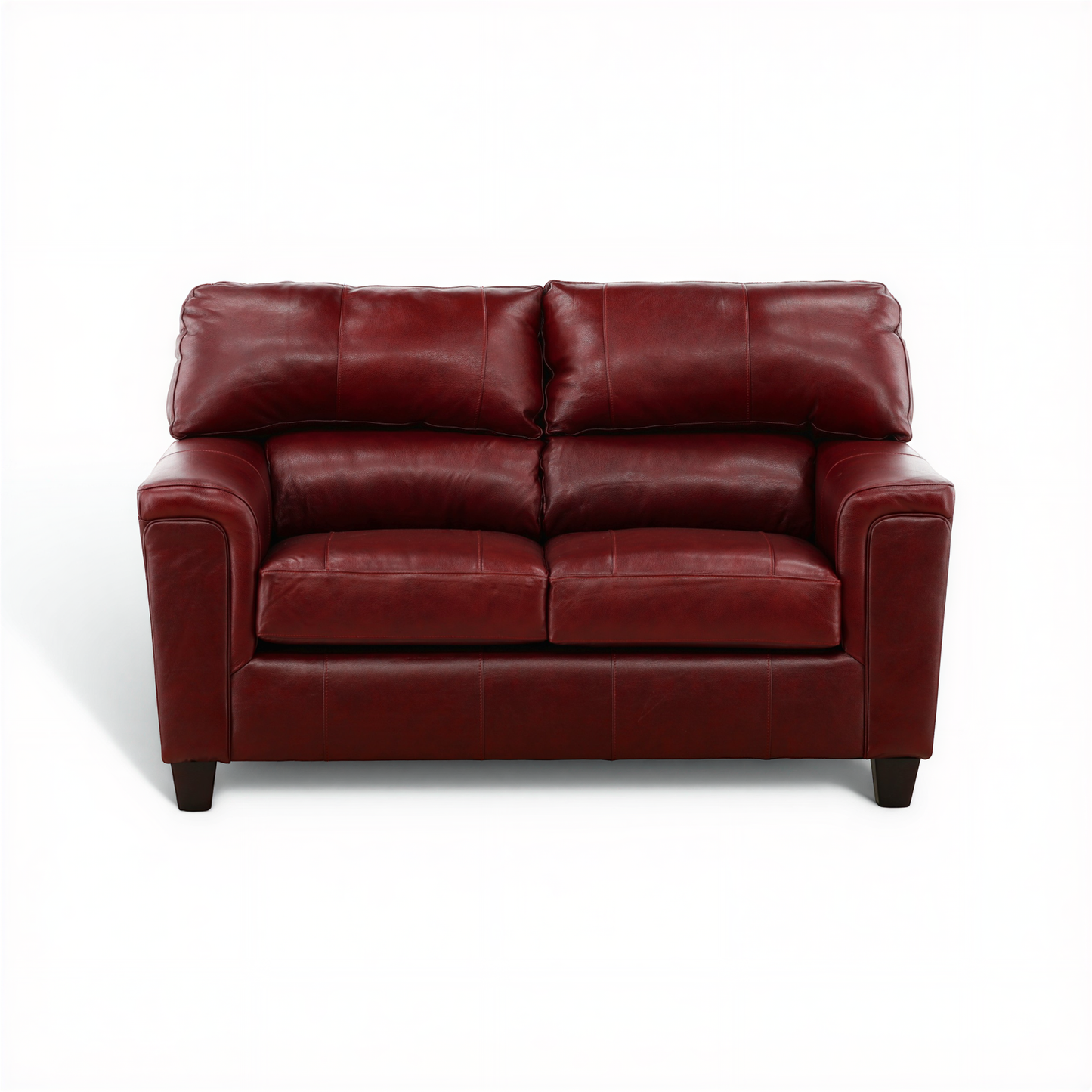 Marcellus Leather loveseat Crimson