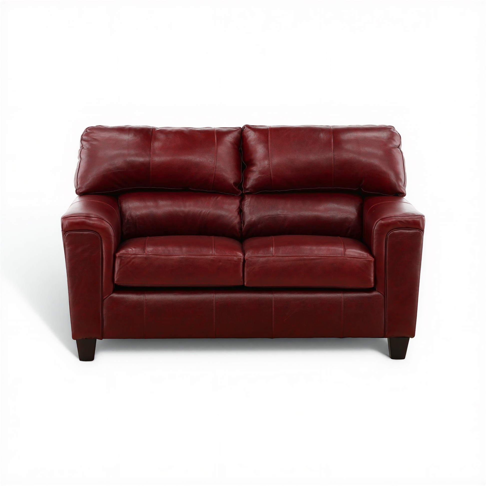 Marcellus Leather loveseat Crimson