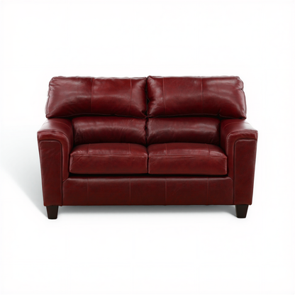 Marcellus Leather loveseat Crimson