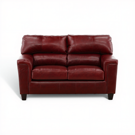 Marcellus Leather loveseat Crimson
