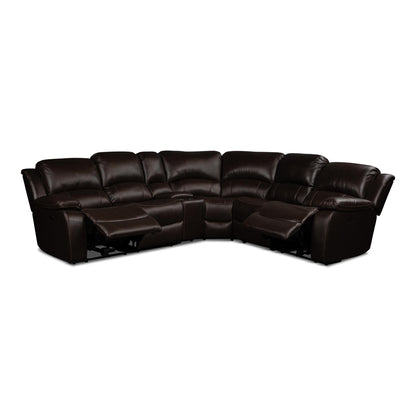 Edward Leather 6-Piece Power Reclining Sectional