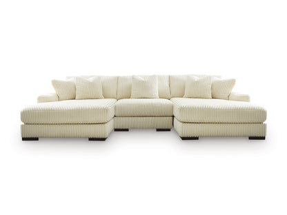 Lindyn 3-Piece Sectional with Double Chaise Ivory