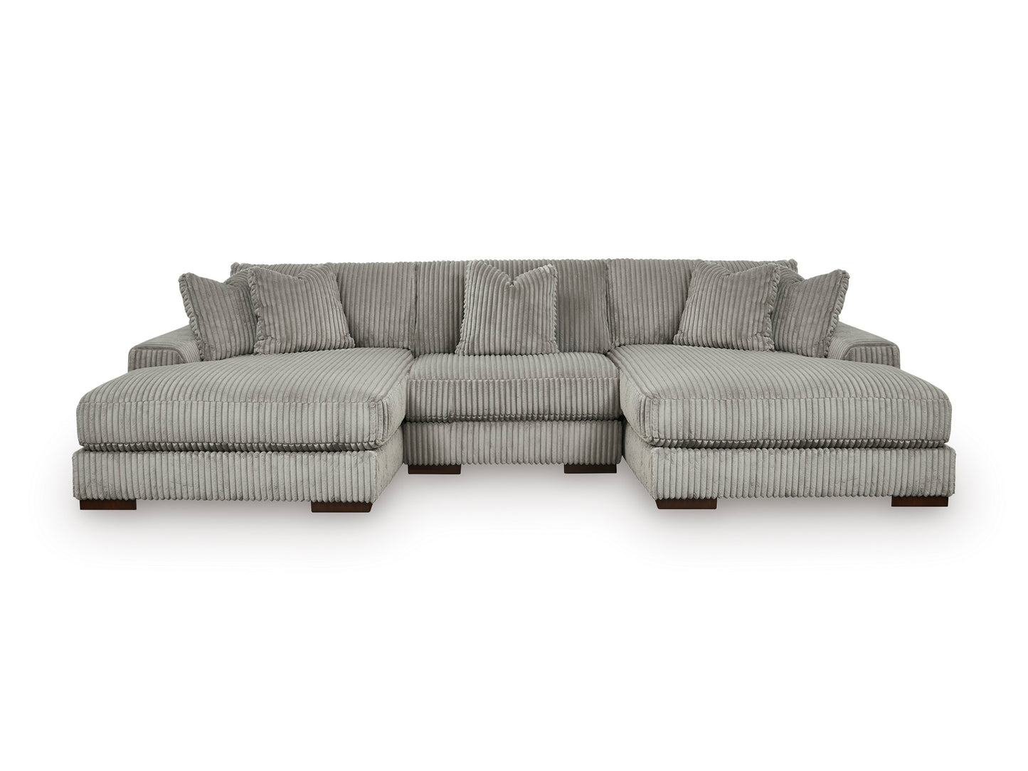 Lindyn 3-Piece Sectional with Double Chaise Fog
