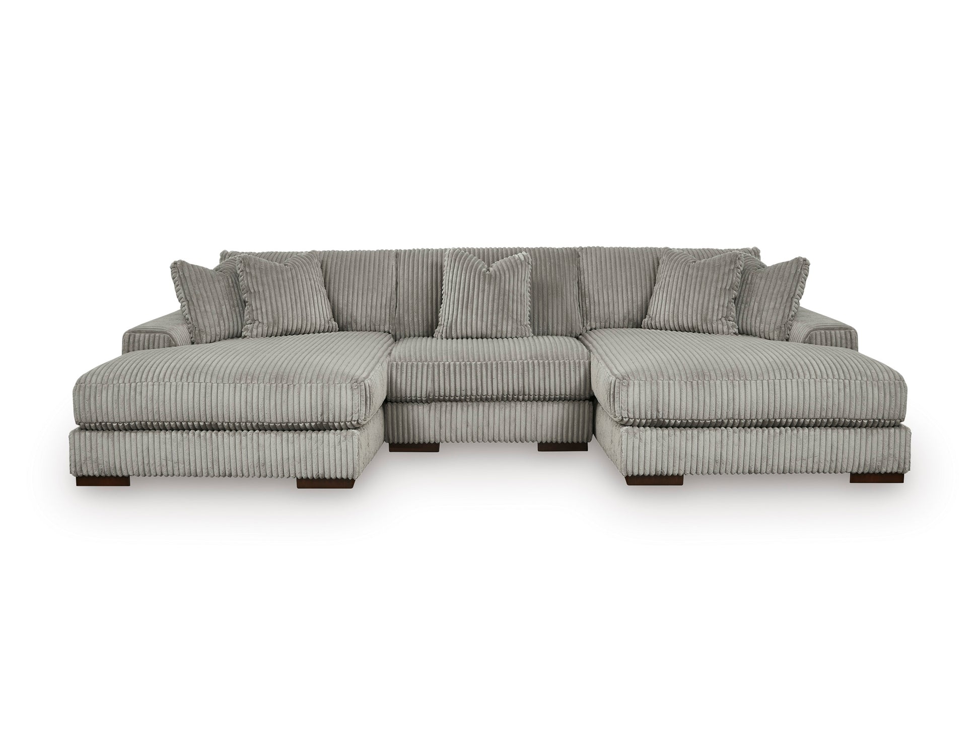 Lindyn 3-Piece Sectional with Double Chaise Fog