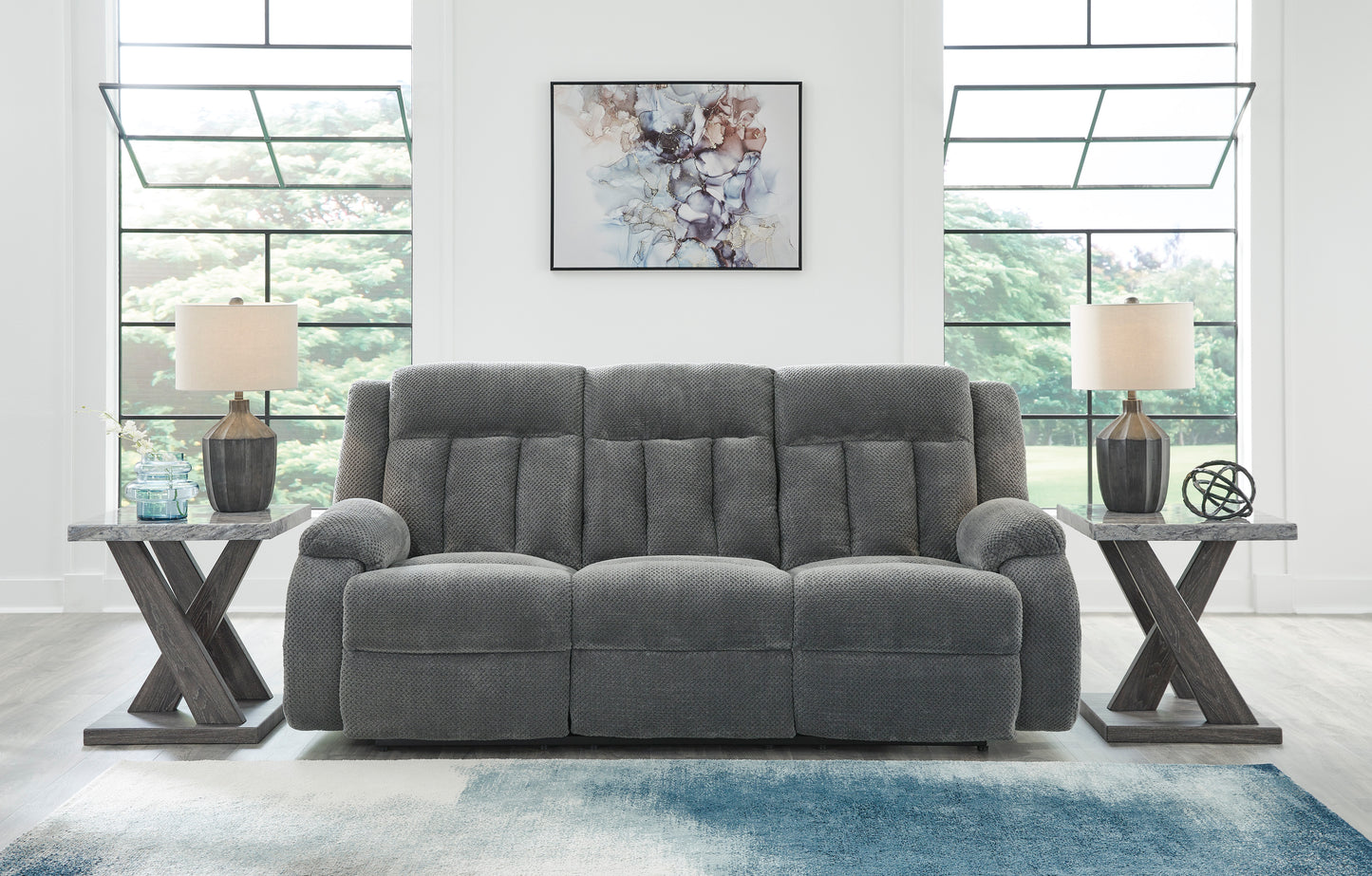 Greely Bend Power Reclining Sofa with Drop Down Table