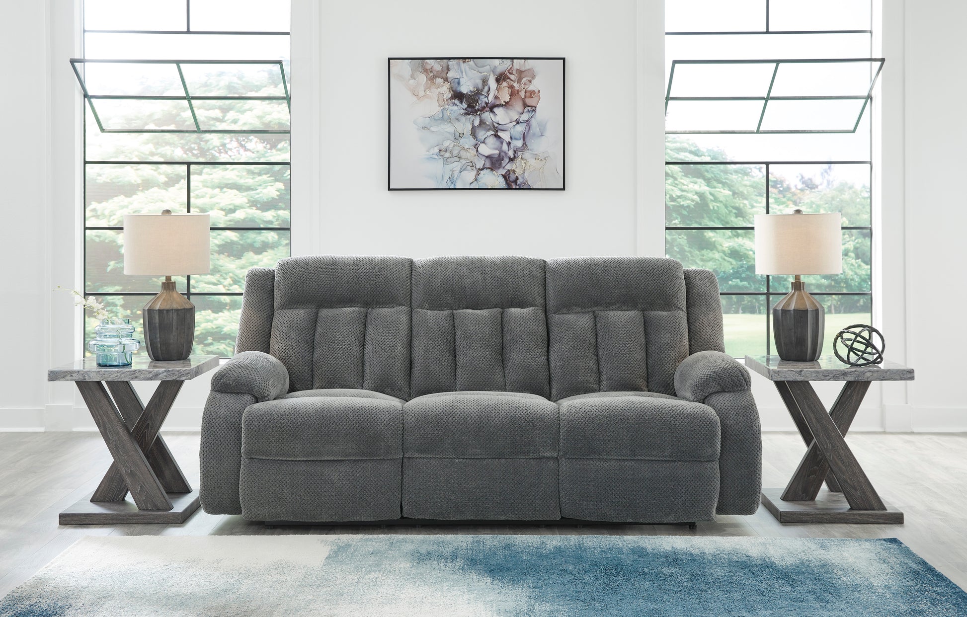 Greely Bend Power Reclining Sofa with Drop Down Table