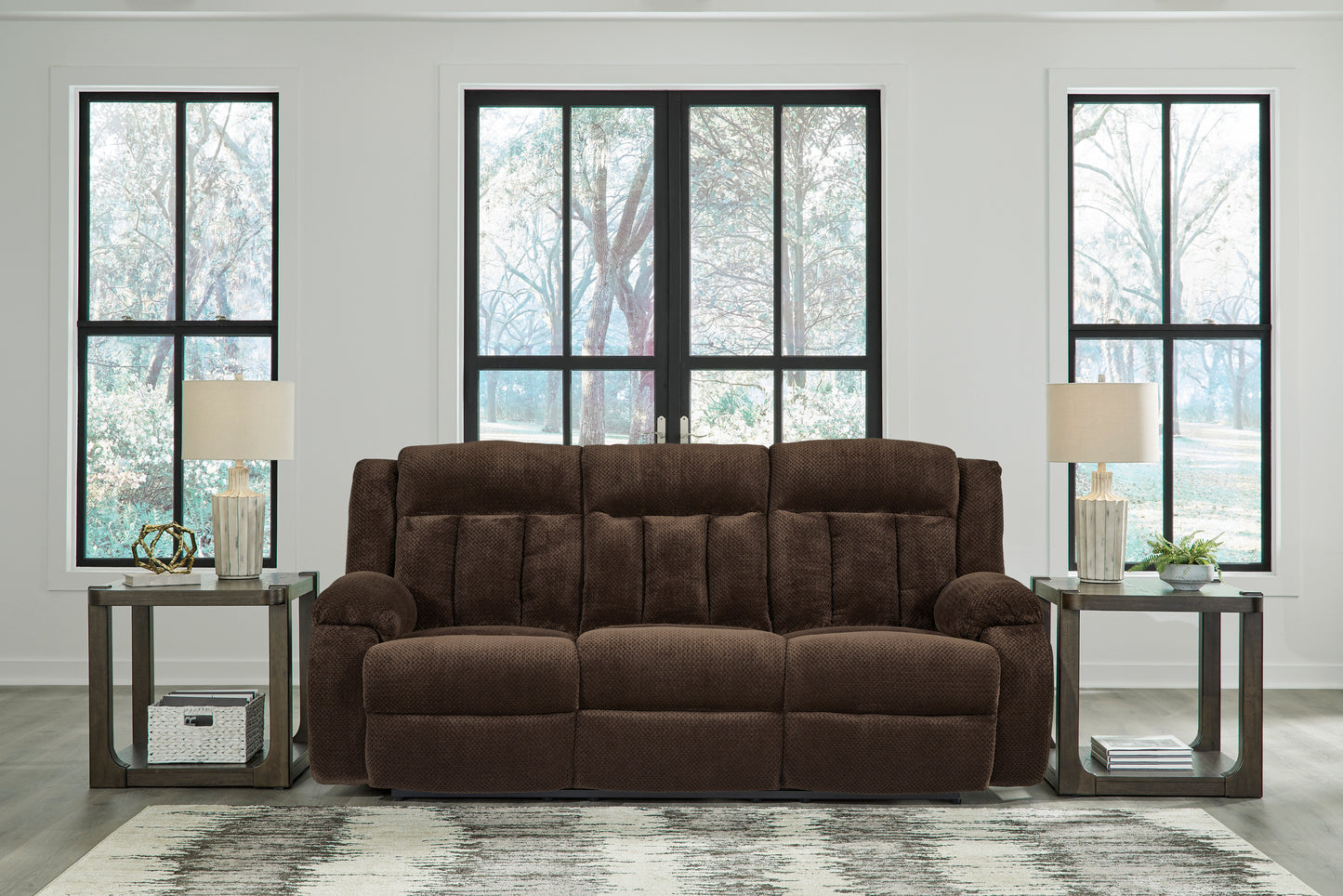 Greely Bend Power Reclining Sofa with Drop Down Table