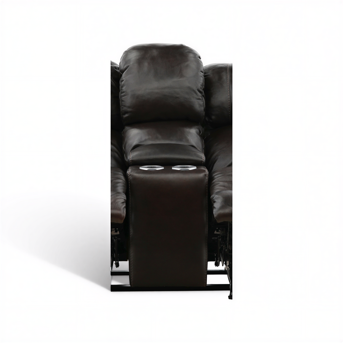 Falynn Manual Leather Rocker Recliner Console Loveseat