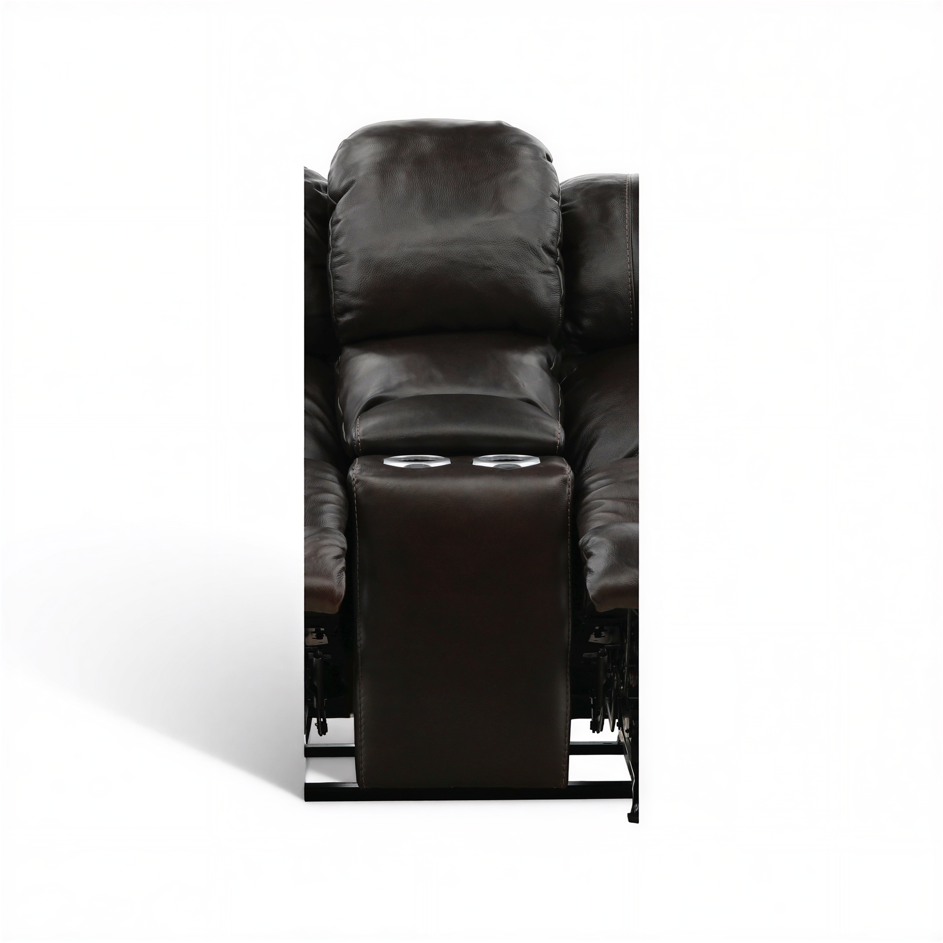 Falynn Manual Leather Rocker Recliner Console Loveseat
