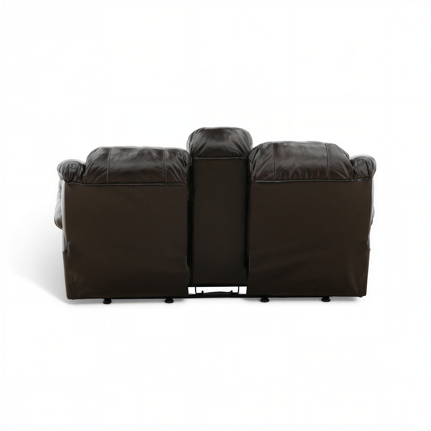 Falynn Manual Leather Rocker Recliner Console Loveseat