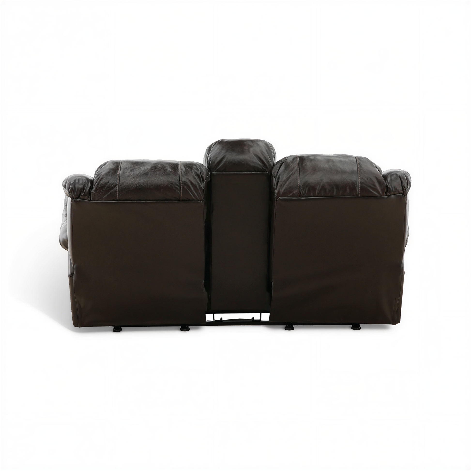 Falynn Manual Leather Rocker Recliner Console Loveseat