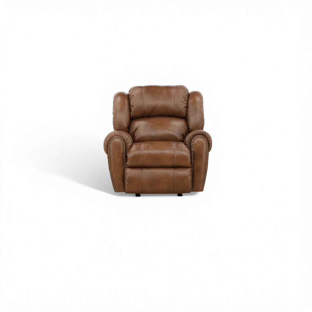 Falynn Leather Rocker Recliner Cognac