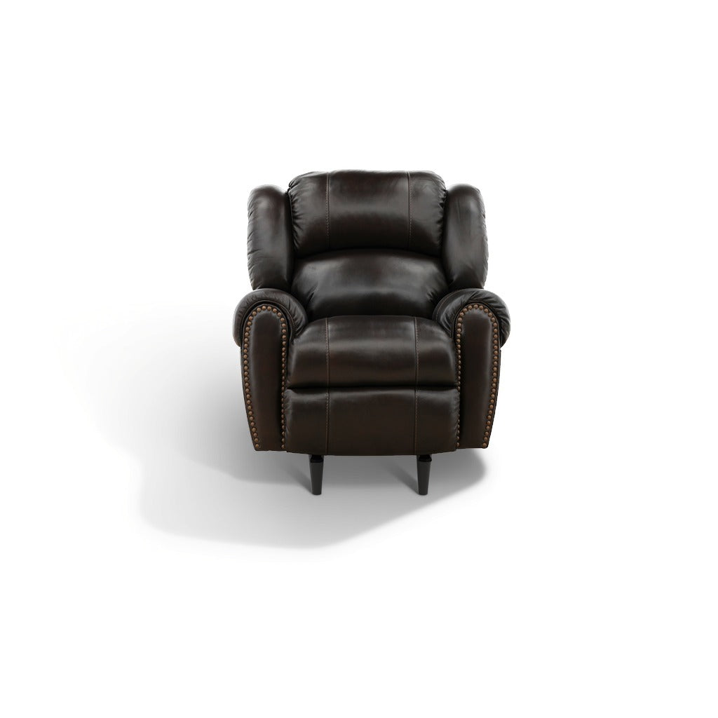 Falynn Leather Power Rocker Recliner Dark Brown