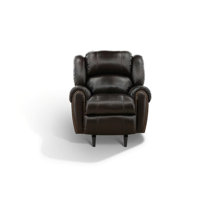 Falynn Leather Power Rocker Recliner Dark Brown