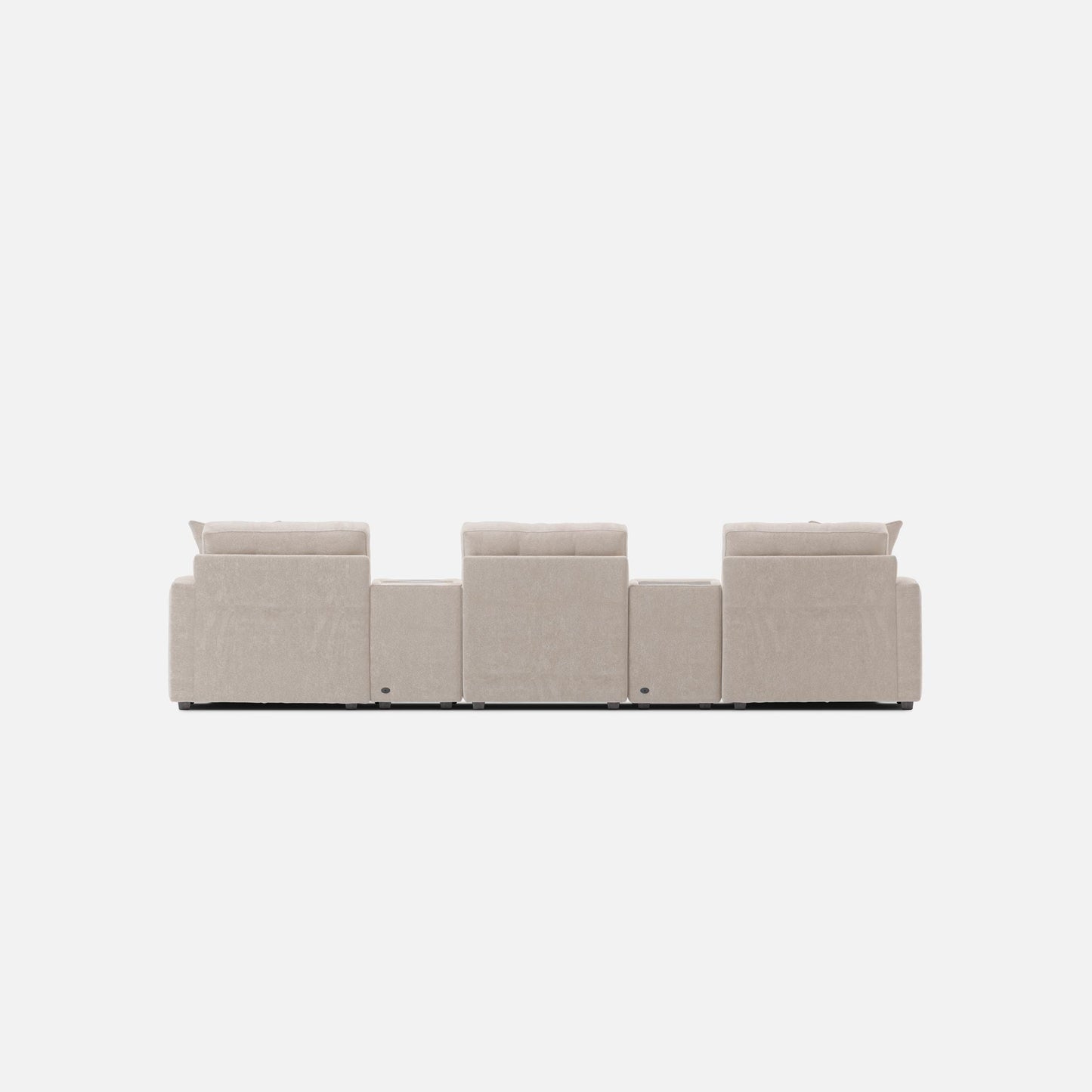 Modular One 5-Piece Theater Sectional with Dual Chaise - Stone