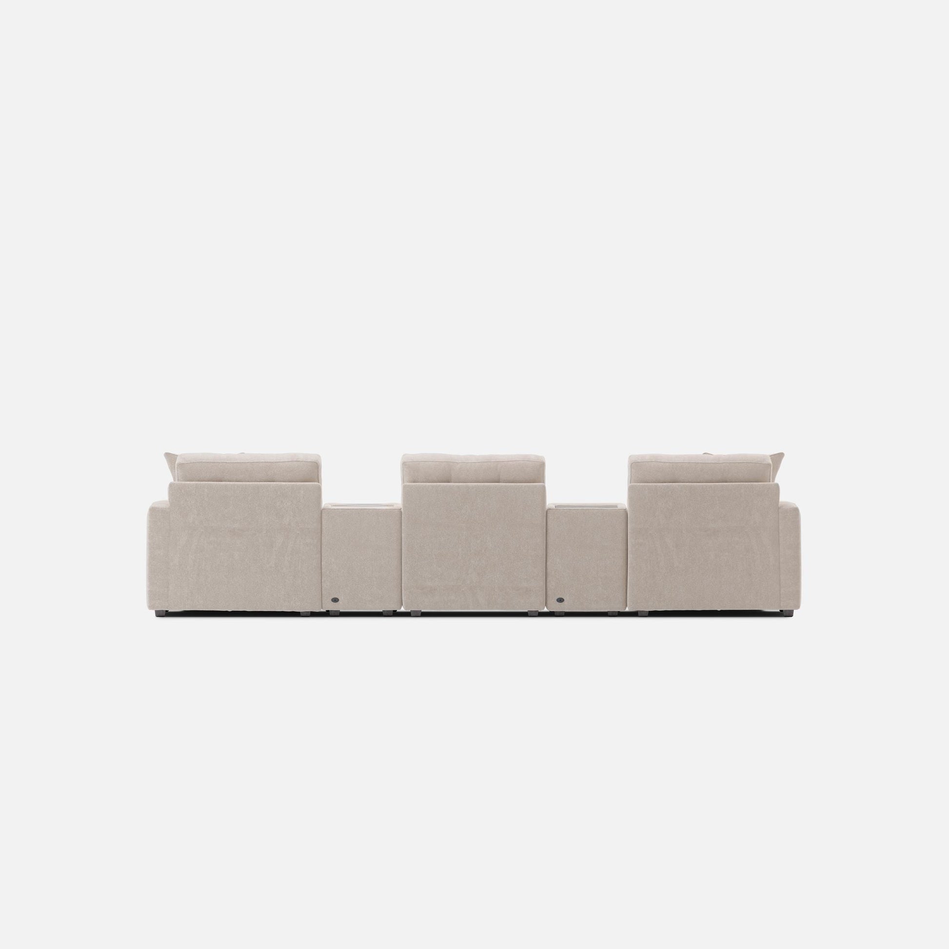 Modular One 5-Piece Theater Sectional with Dual Chaise - Stone