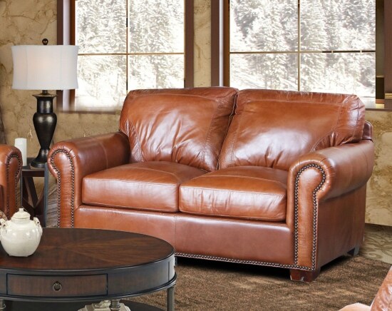 Park Avenue Leather Loveseat