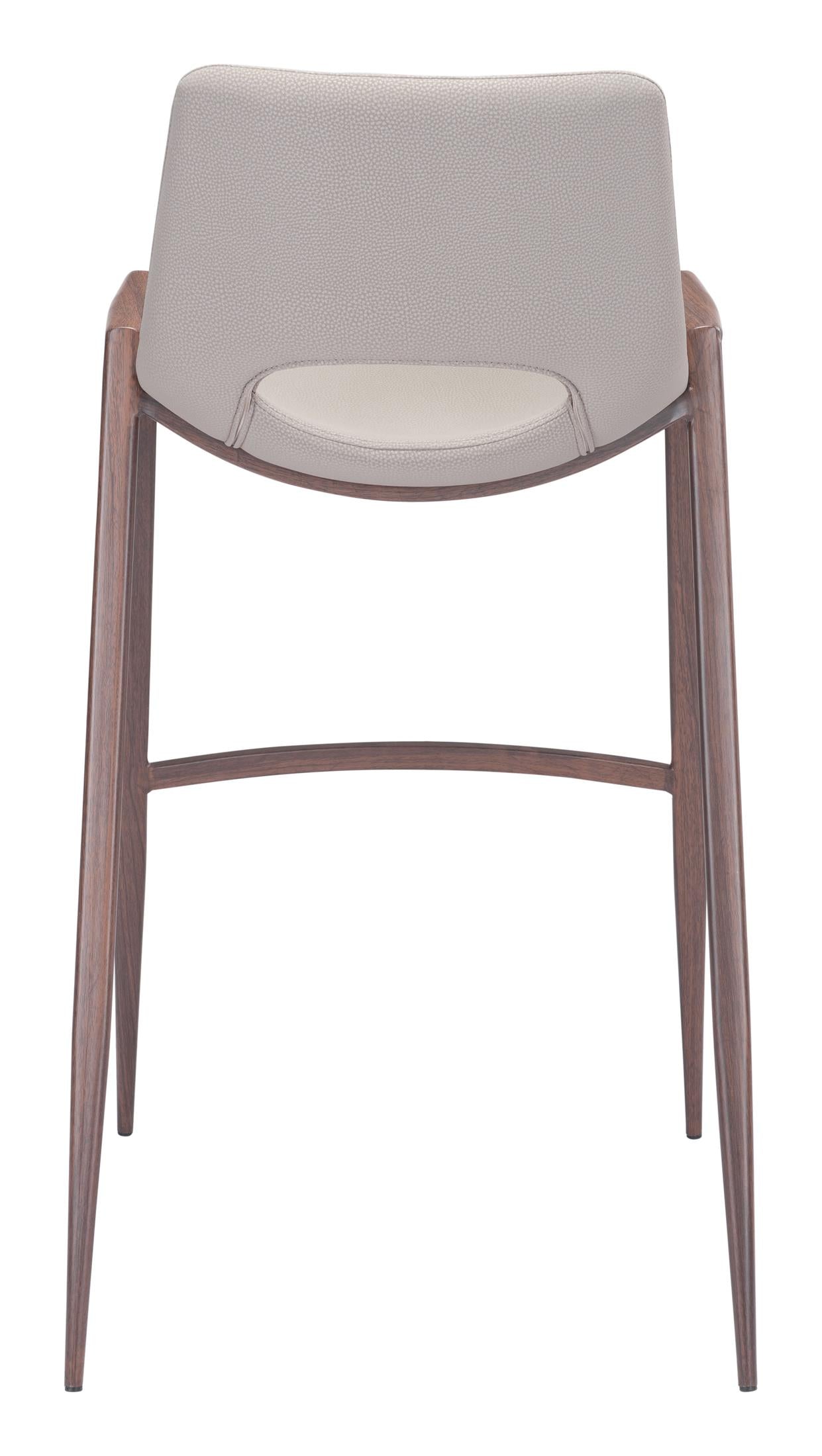 Desi Barstool (Set of 2) Beige & Walnut