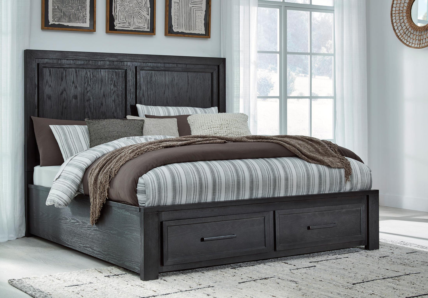 Foyland King Panel Storage Bed