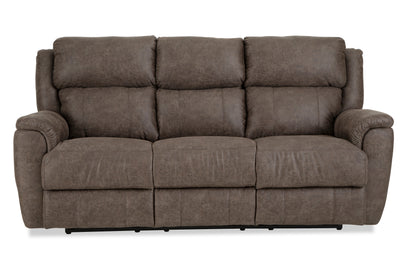 Woodley Reclining Sofa with Drop-Down Table Espresso