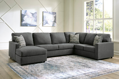 Edenfield 3-Piece Charcoal Sectional with Chaise