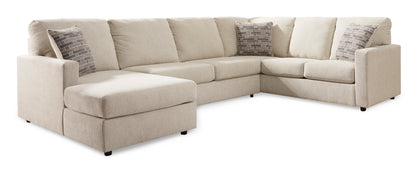 Edenfield 3-Piece Linen Sectional with Chaise Left-Facing